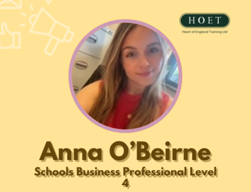 Anna O’Beirne’s Journey: Completing the Schools Business Professional Apprenticeship with Heart of England Training